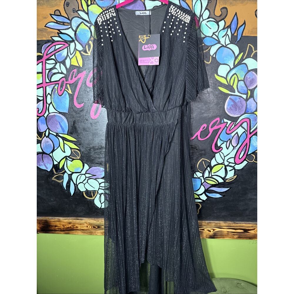 LAPA Plus Sparkly Studded Dress, Black, XXL 2XL